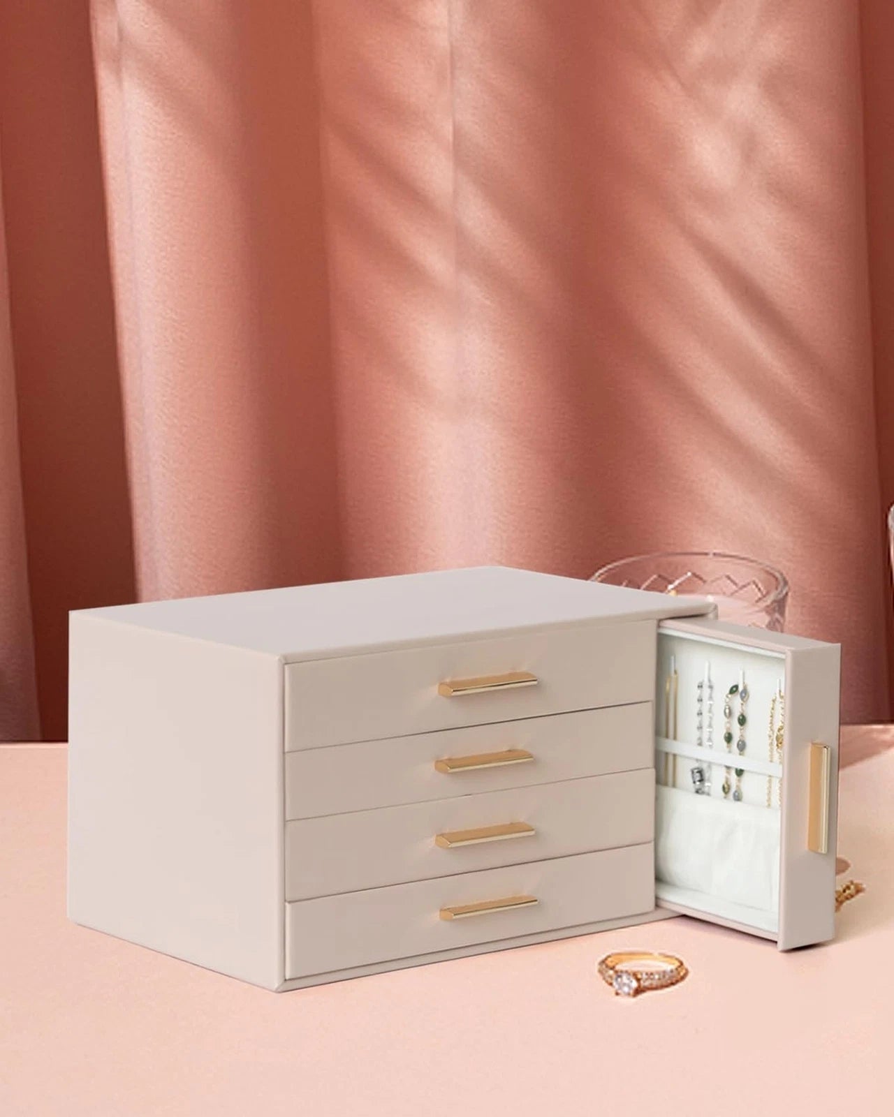 EZDeco 5 Layer Jewelry Box for Women,PU Leather 4-Layer Jewelry Holder Organi... | eBay