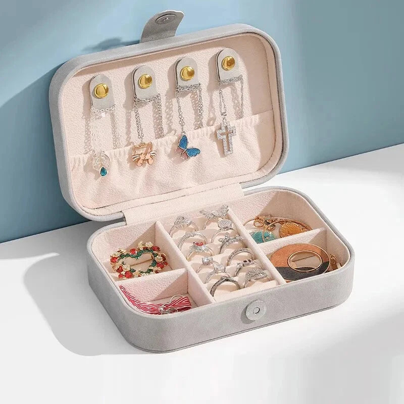 Portable Jewelry Storage Box Necklace Ring Earrings Organizer Holder | eBay