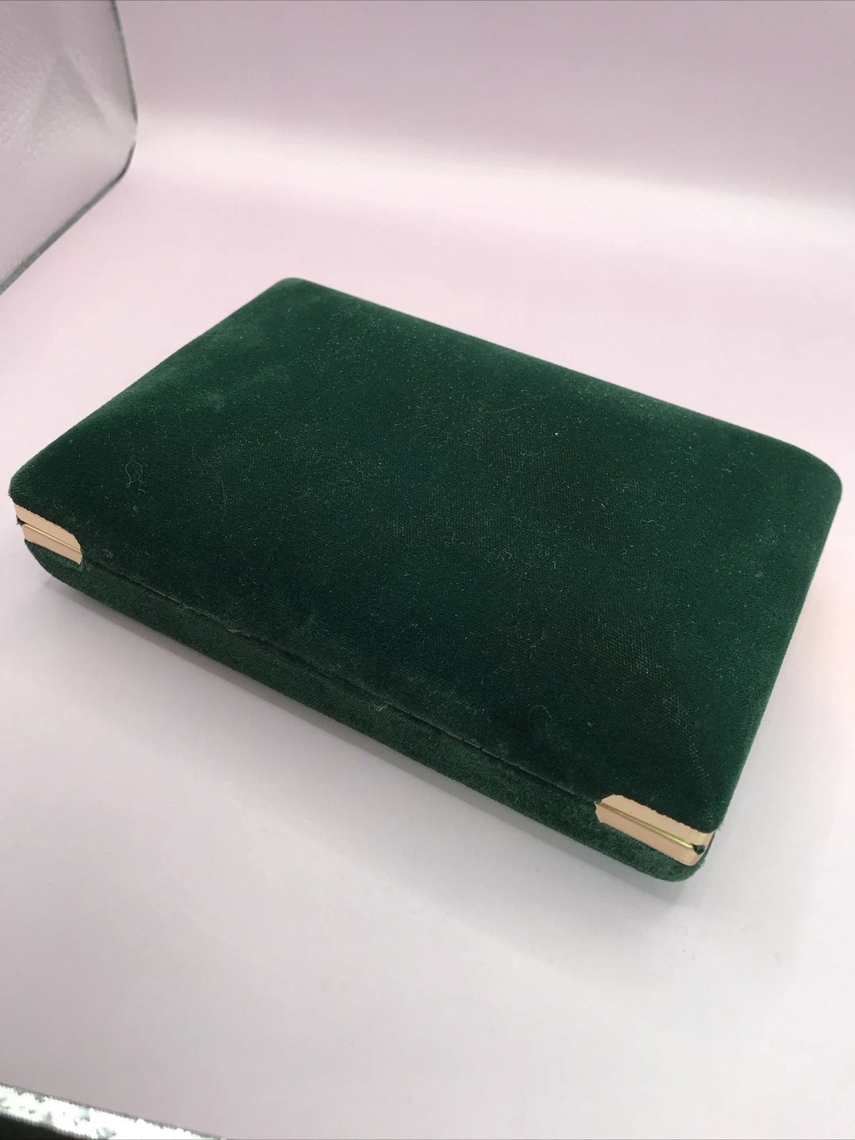 Jewelry Storage Box Dark Green Velvet Velour With Gold Trim | eBay