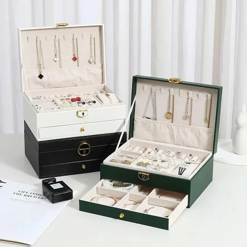 Hot Diamond Shaped Three-layer Lockable Drawer Jewelry Box, Jewelry Storage Box | eBay