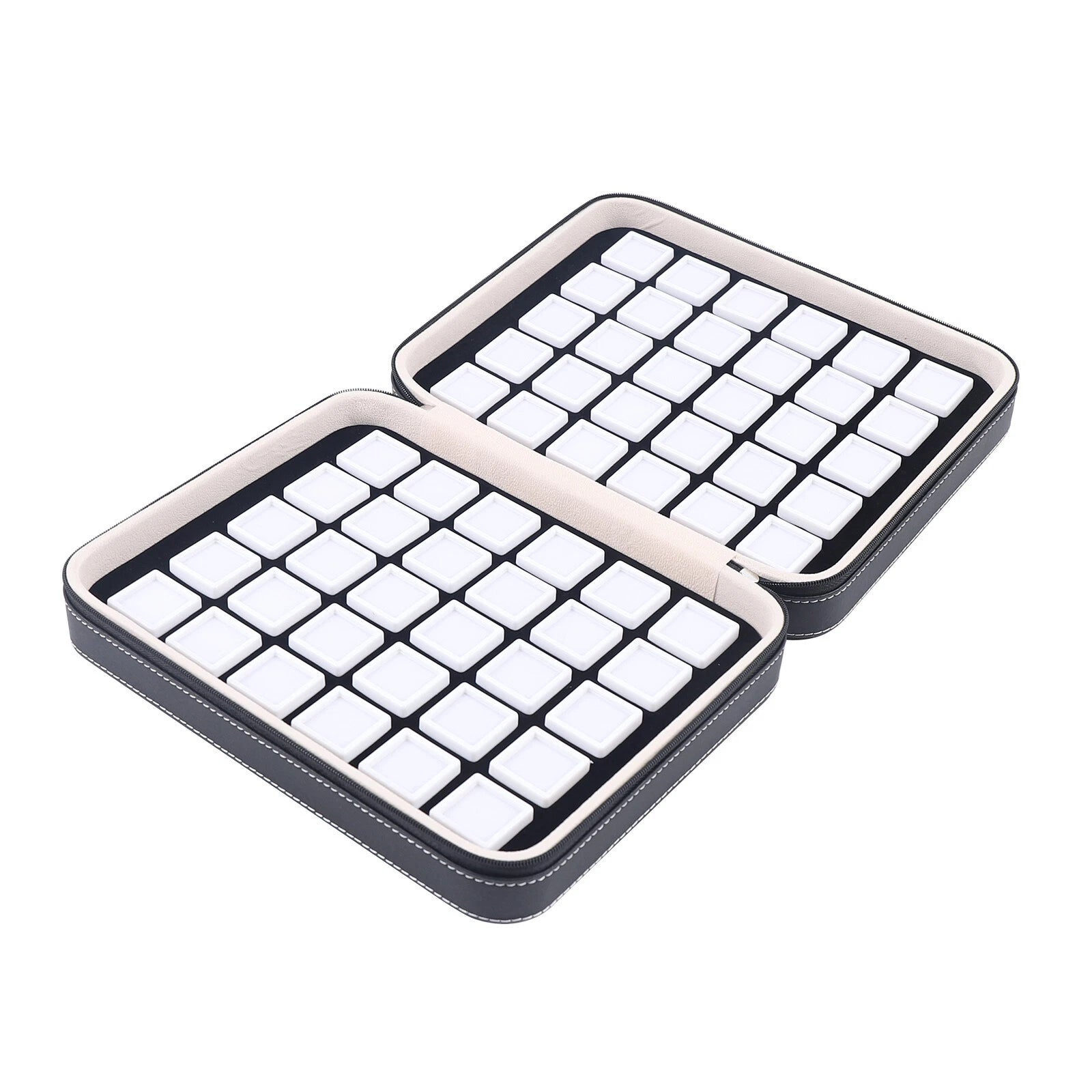 Gem Diamond Gemstone Display Collection 60 Grids Storage Box Holder Leather Box | eBay