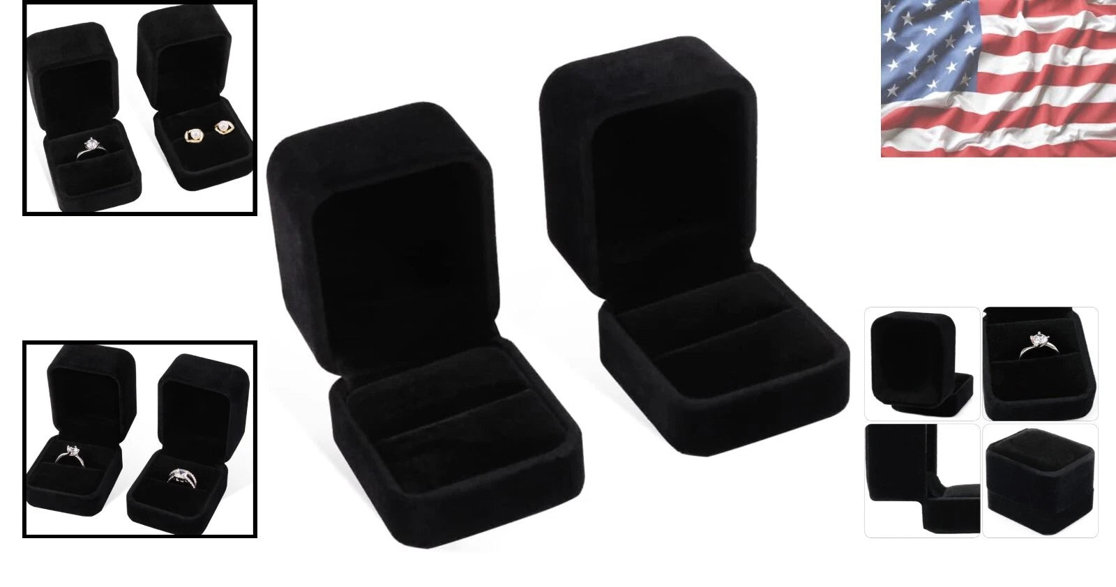 Compact Velvet Jewelry Cases for Earrings & Rings - Set of 2, Elegant Storage | eBay