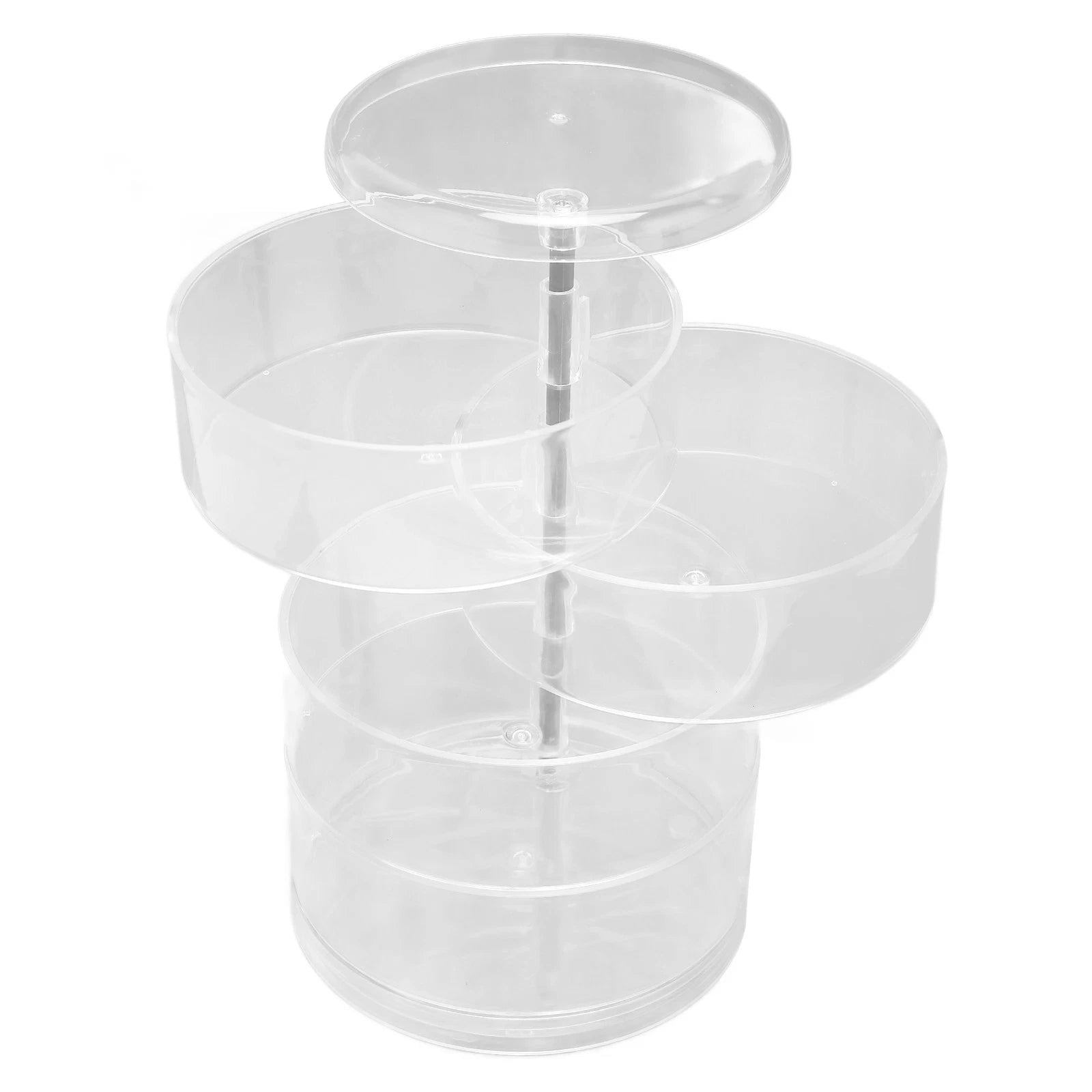 Clear Rotating Jewelry Box 4 Tier Space Saving Plastic Dustproof Decorative DGD | eBay