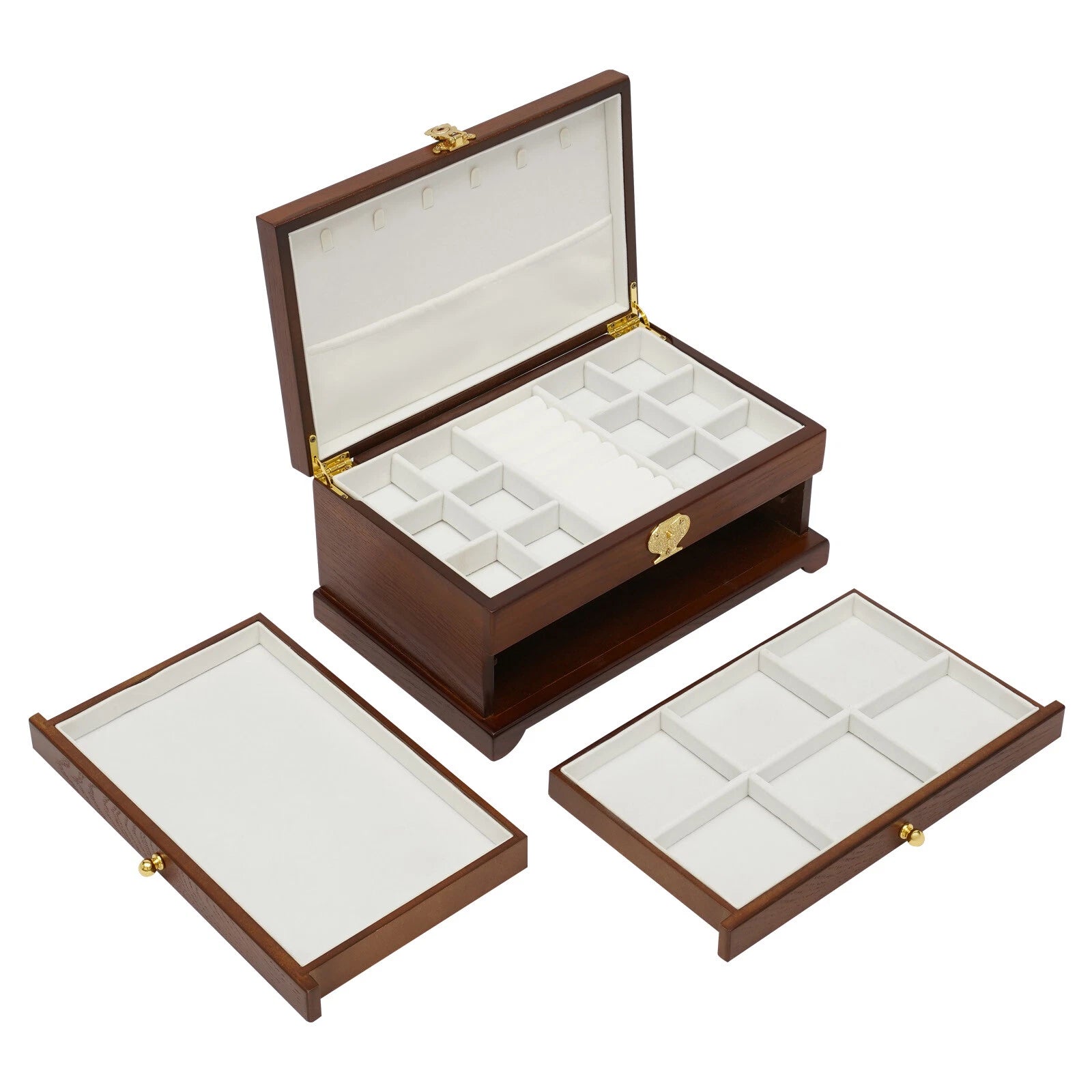 Jewelry Box Organizer for Women Girls 3 Layer Large Jewelry Storage Case White | eBay