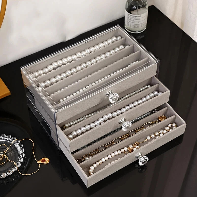 Jewelry Storage Box Necklace Bracelet Earrings Drawer Organizer Holder Case | eBay