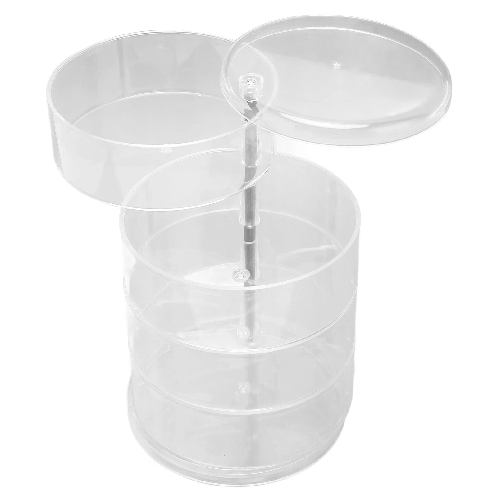 Clear Rotating Jewelry Box 4 Tier Space Saving Plastic Dustproof Decorative DGD | eBay