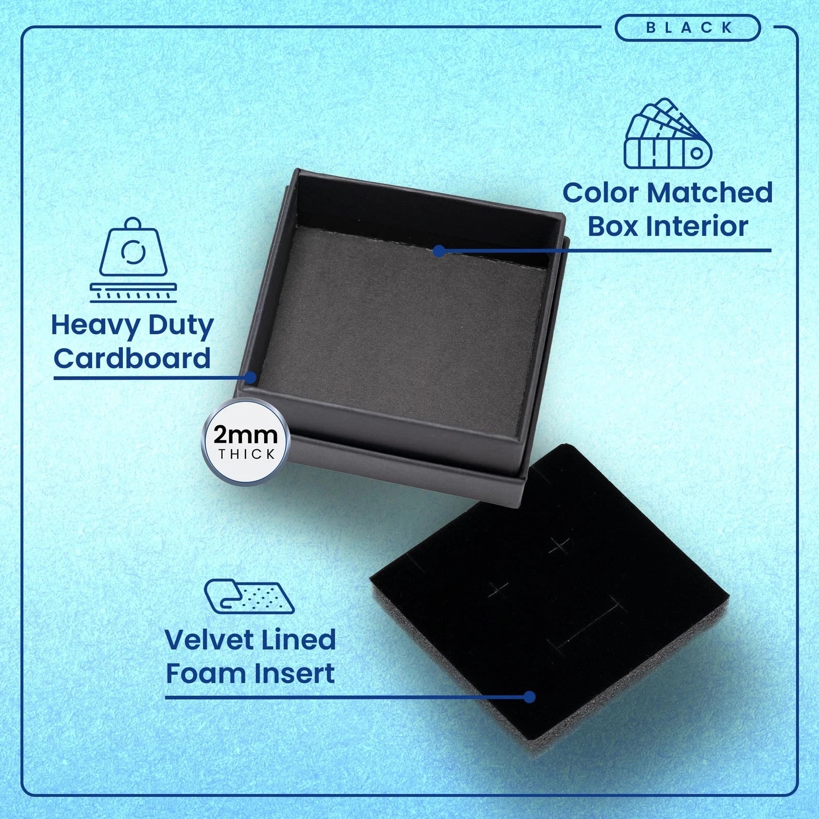 Jewelry Gift Box, 3.5 x 3.5 inches Pack of 24, Velvet Lined Foam Insert for N... | eBay