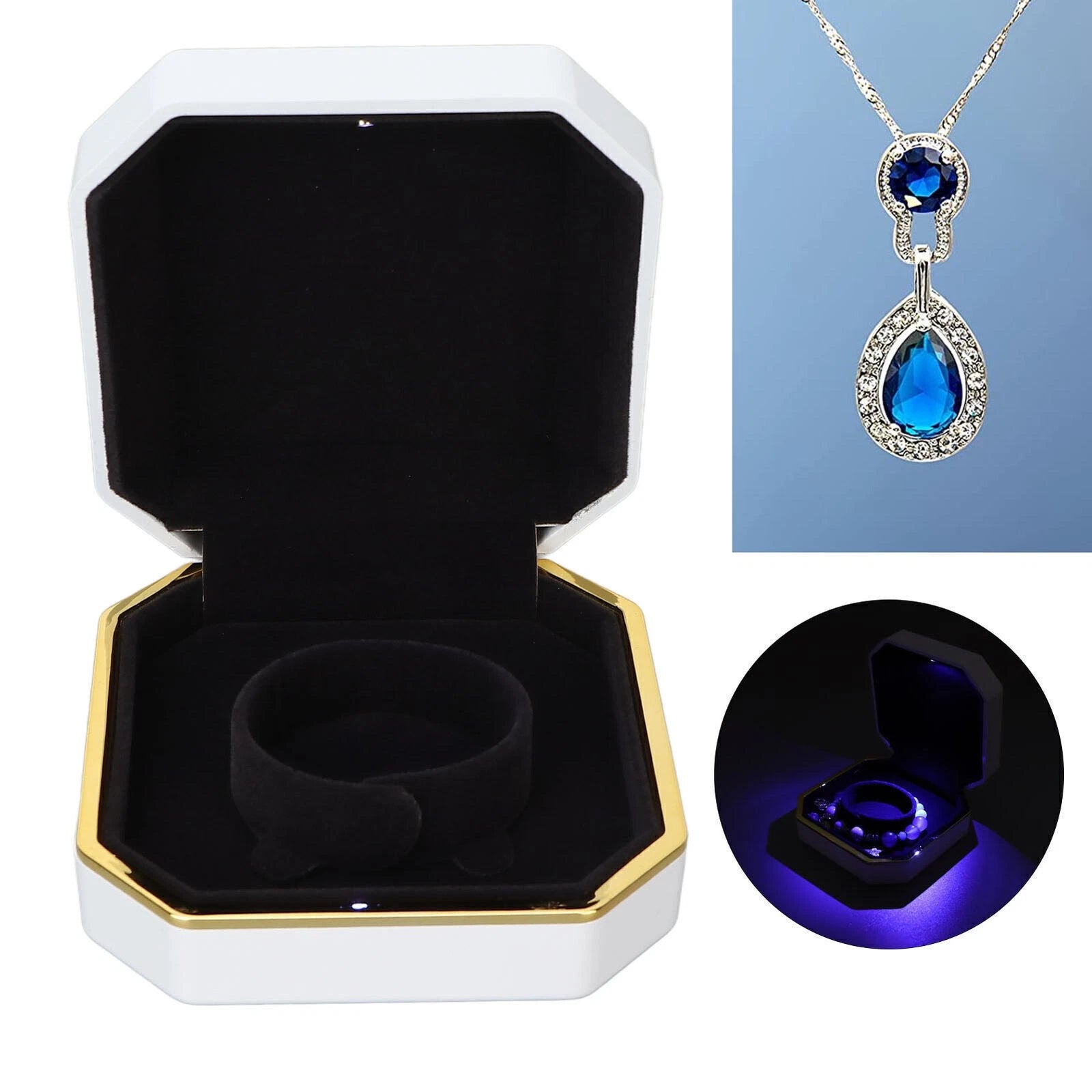 Exquisite Bracelet Gift Box Portable Jewelry Storage Display Case with Light | eBay