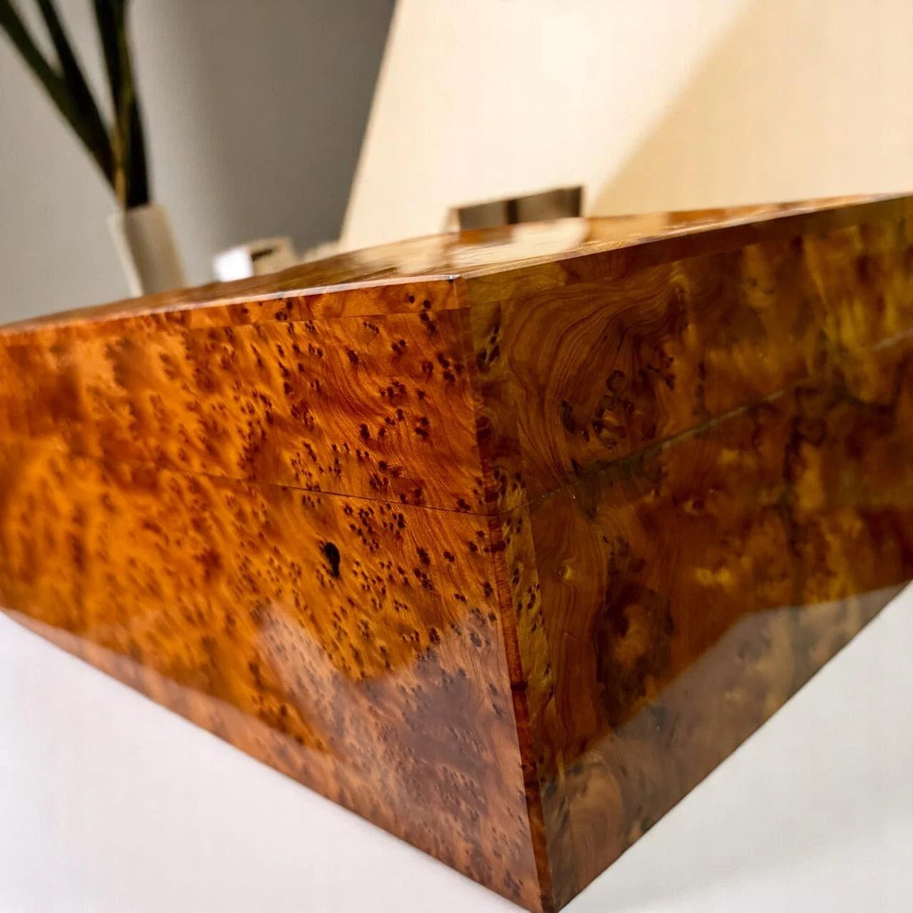 Large Burl Thuya Wood Jewelry Box with Key β Handcrafted Organizer from Morocco | eBay