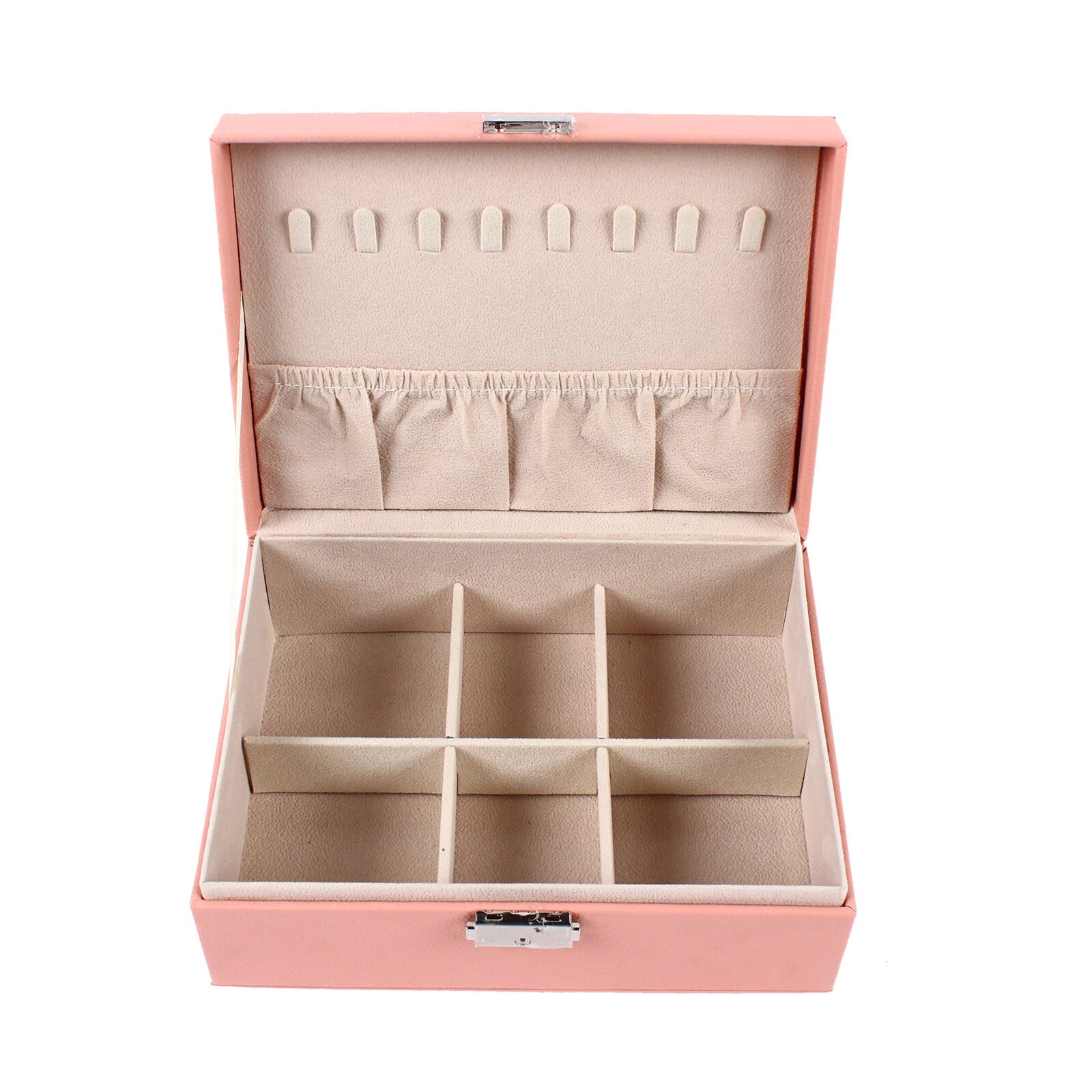 Double-layer Jewelry Storage Pink Cosmetics Box Watch Organizer Case PU Leather | eBay