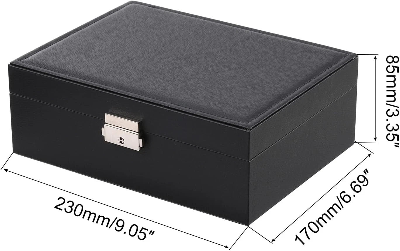 One Jewelry Box 2 Layer Black PU Leather Organizer Storage Case W/Removable Tray | eBay