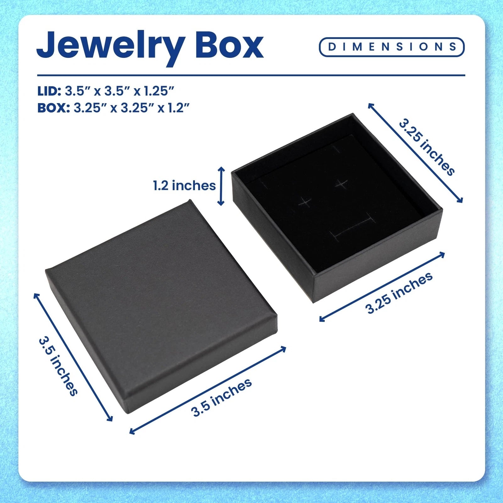 Jewelry Gift Box, 3.5 x 3.5 inches Pack of 24, Velvet Lined Foam Insert for N... | eBay