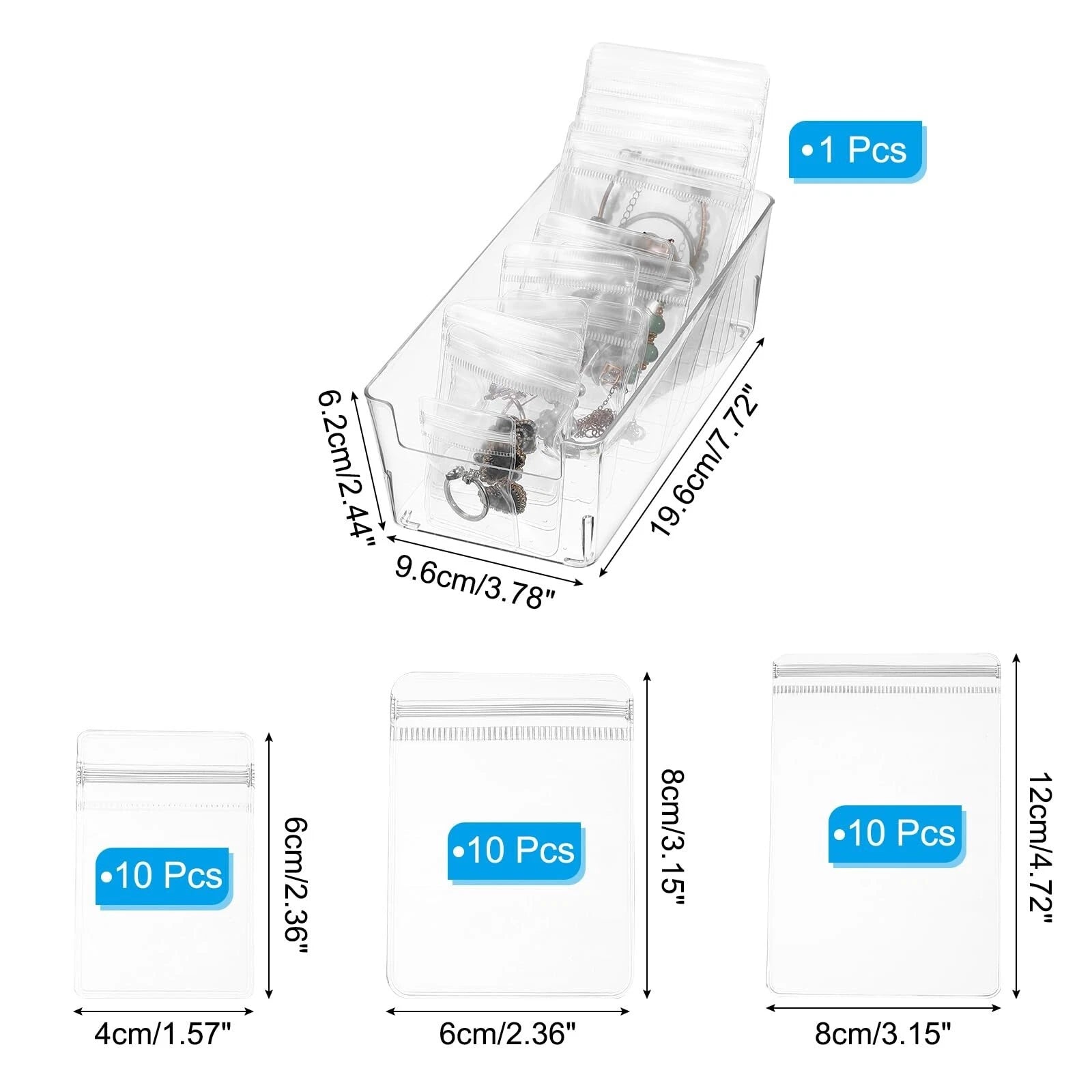 PATIKIL 1 Pack Jewelry Organizer, Jewelry Display Organizer Storage Box with ... | eBay