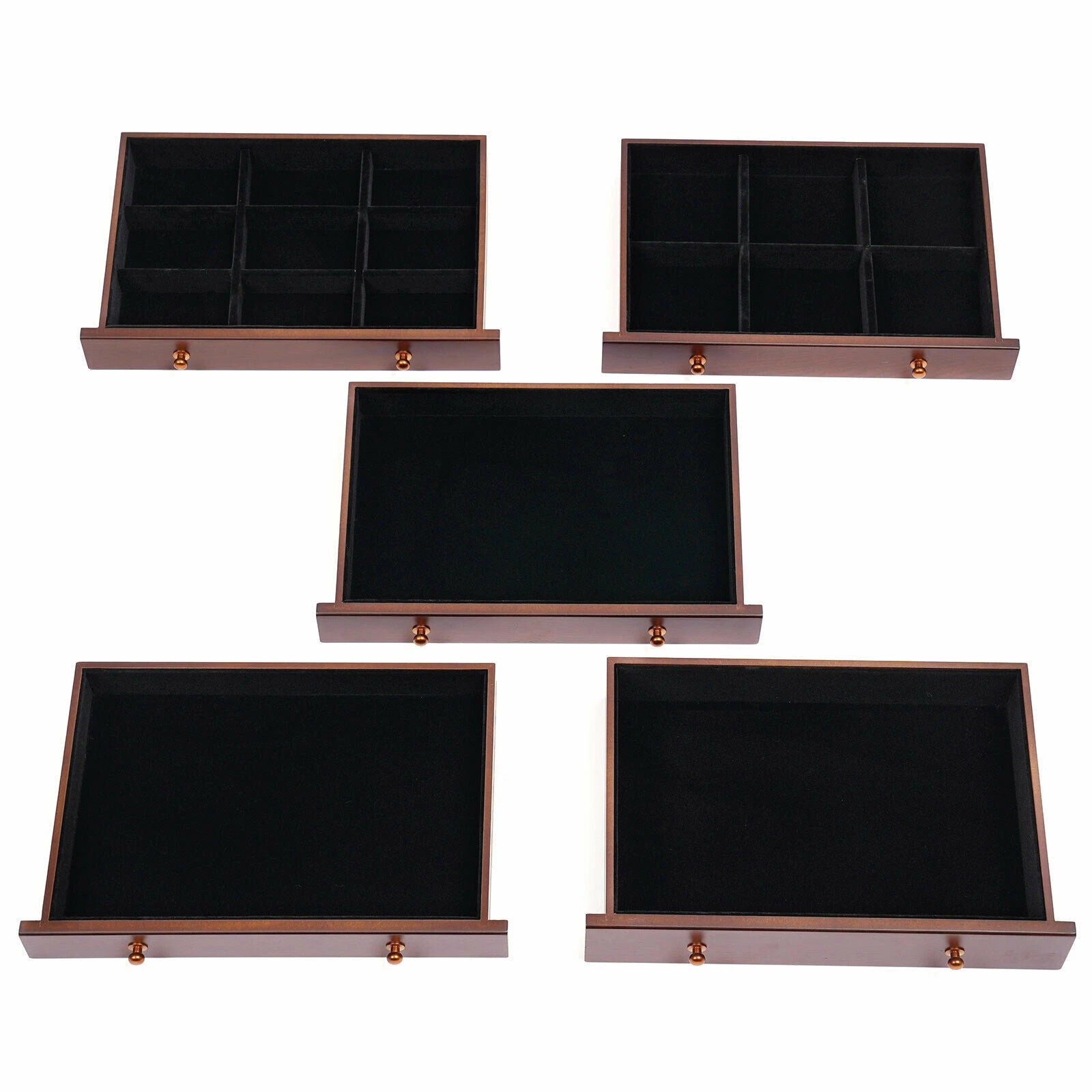 6-layer Wooden Jewelry Box Storage Box with Lock Mirror Brown Storage Box | eBay