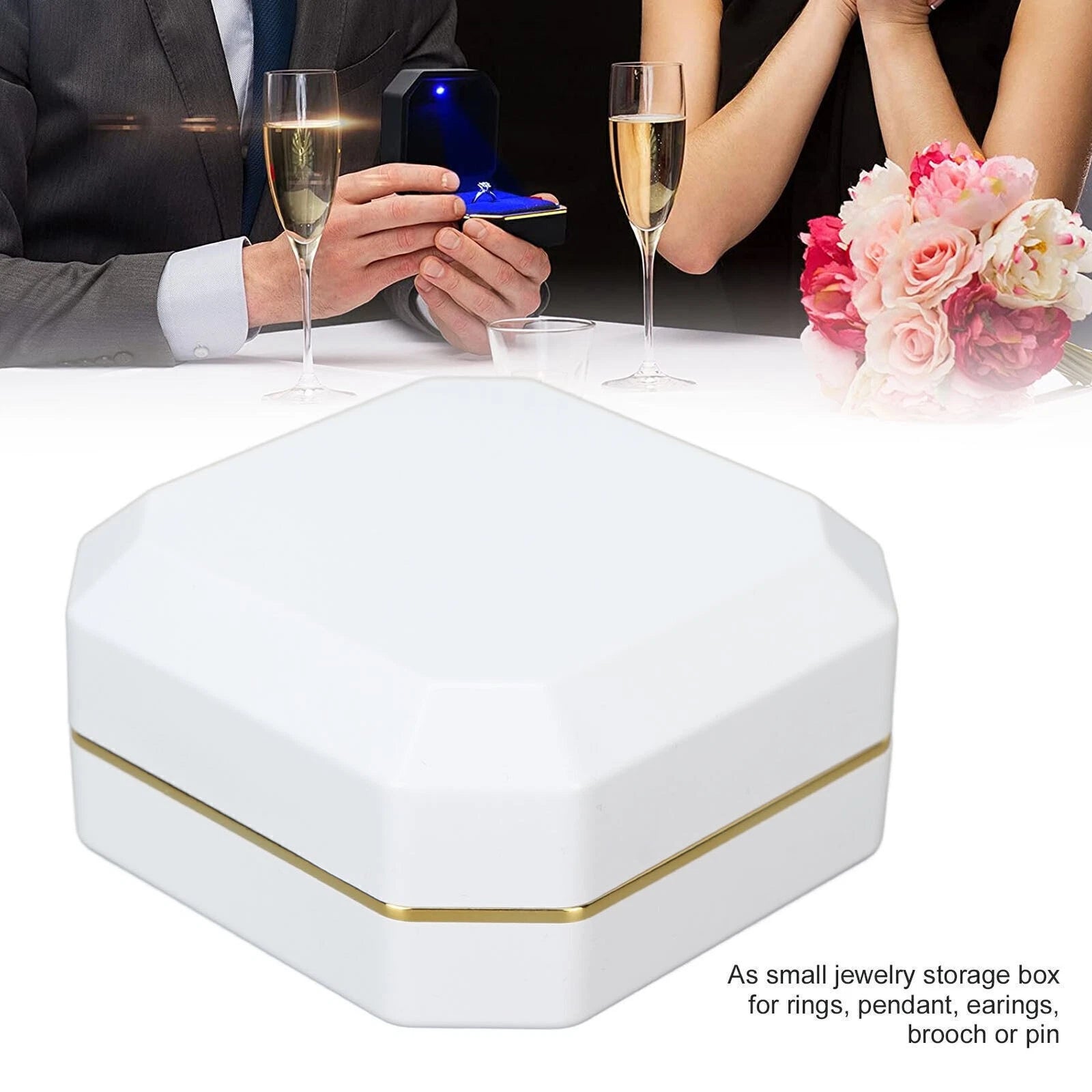 Exquisite Bracelet Gift Box Portable Jewelry Storage Display Case with Light | eBay