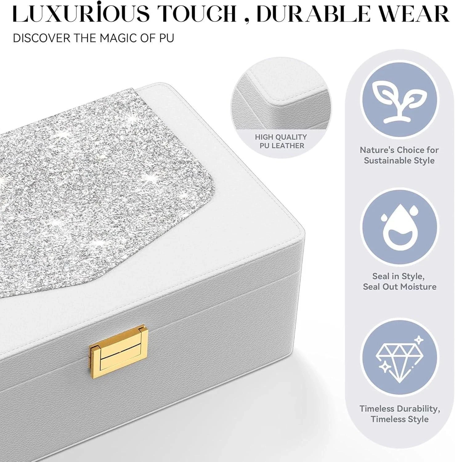 Jewelry Box W/ Tray, 2-Layer Organizer And Storage For Women, Mother, Girlfriend | eBay