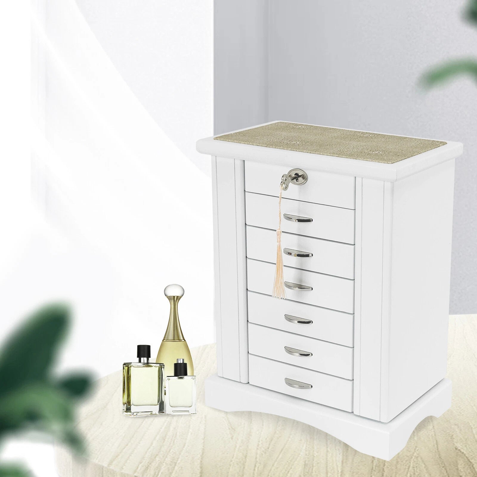 Jewelry Box MDF Ring Jewelry Storage Case Large Organizer w/ Drawer 7 Layers | eBay