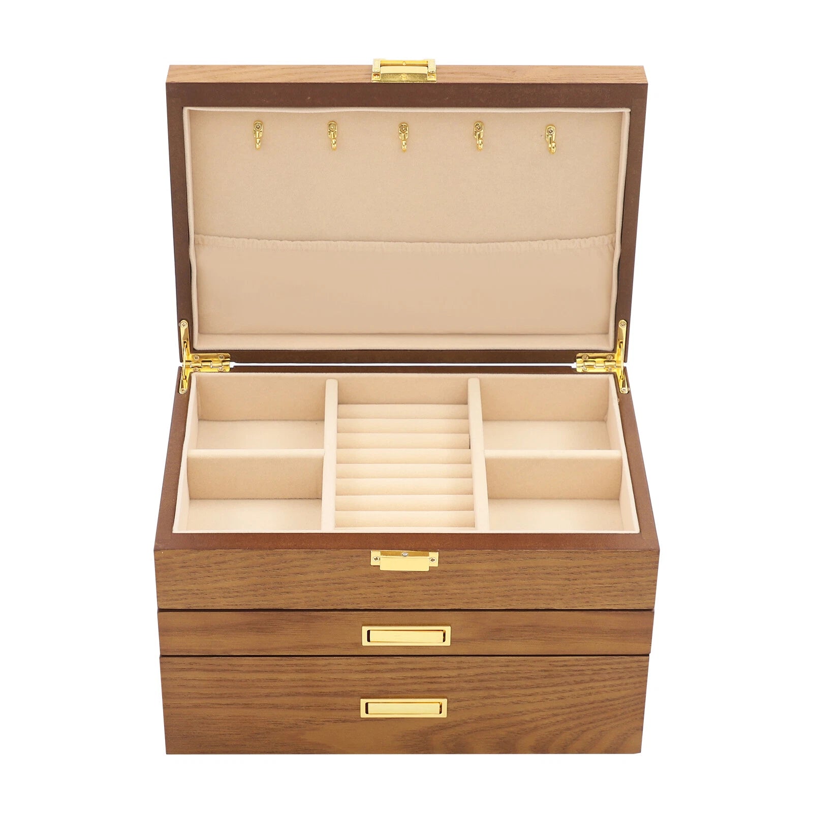 Retro Jewelry Organizer 3 Layers Rings Necklaces Bracelet Display Cabinet Box | eBay