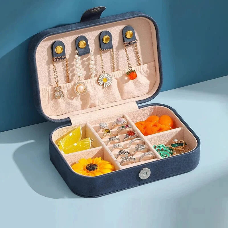 Portable Jewelry Storage Box Necklace Ring Earrings Organizer Holder | eBay