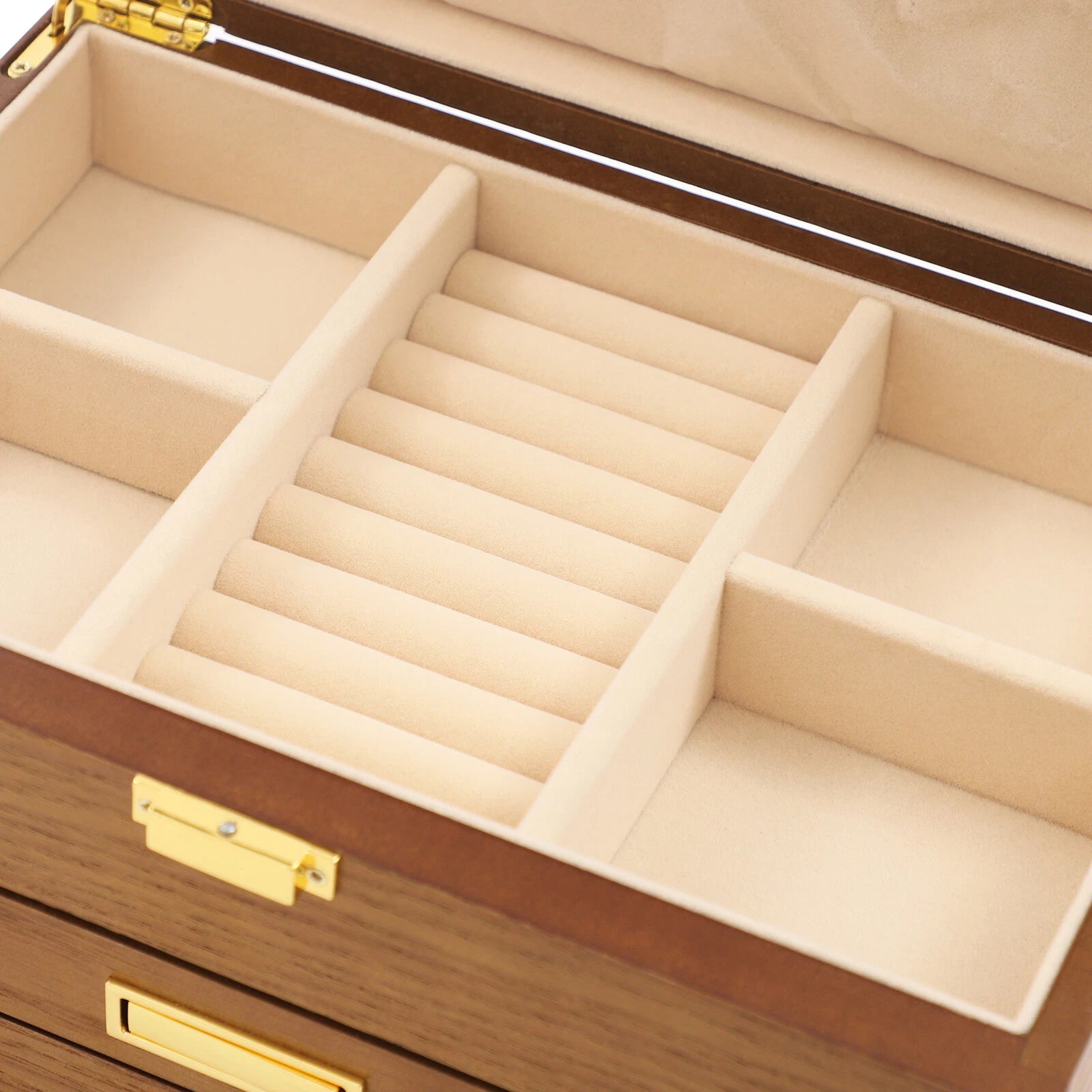 Retro Jewelry Organizer 3 Layers Rings Necklaces Bracelet Display Cabinet Box | eBay