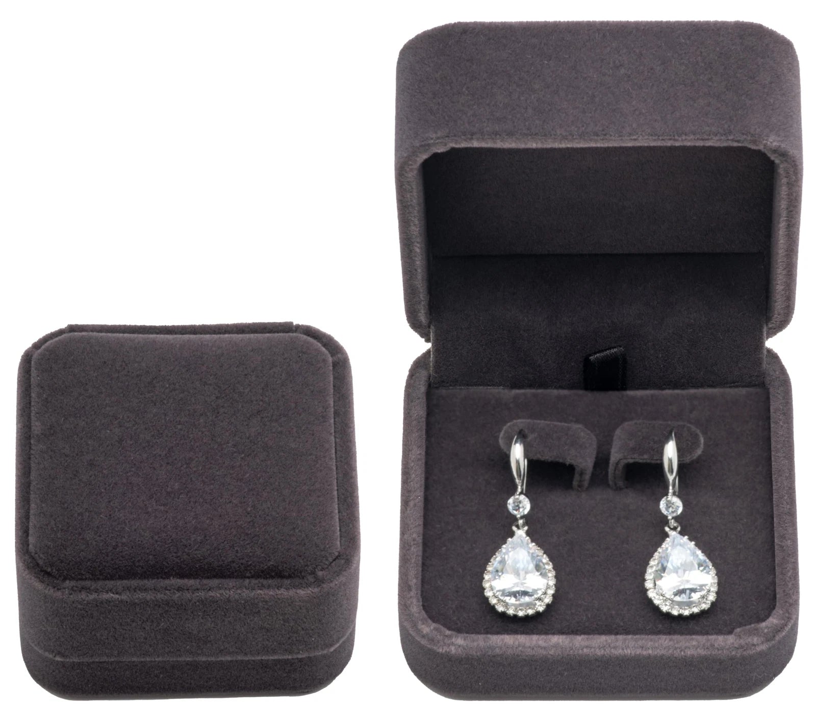 Velvet Earring Gift Boxes Jewelry Box Storage Case for Women (Dark Grey) | eBay
