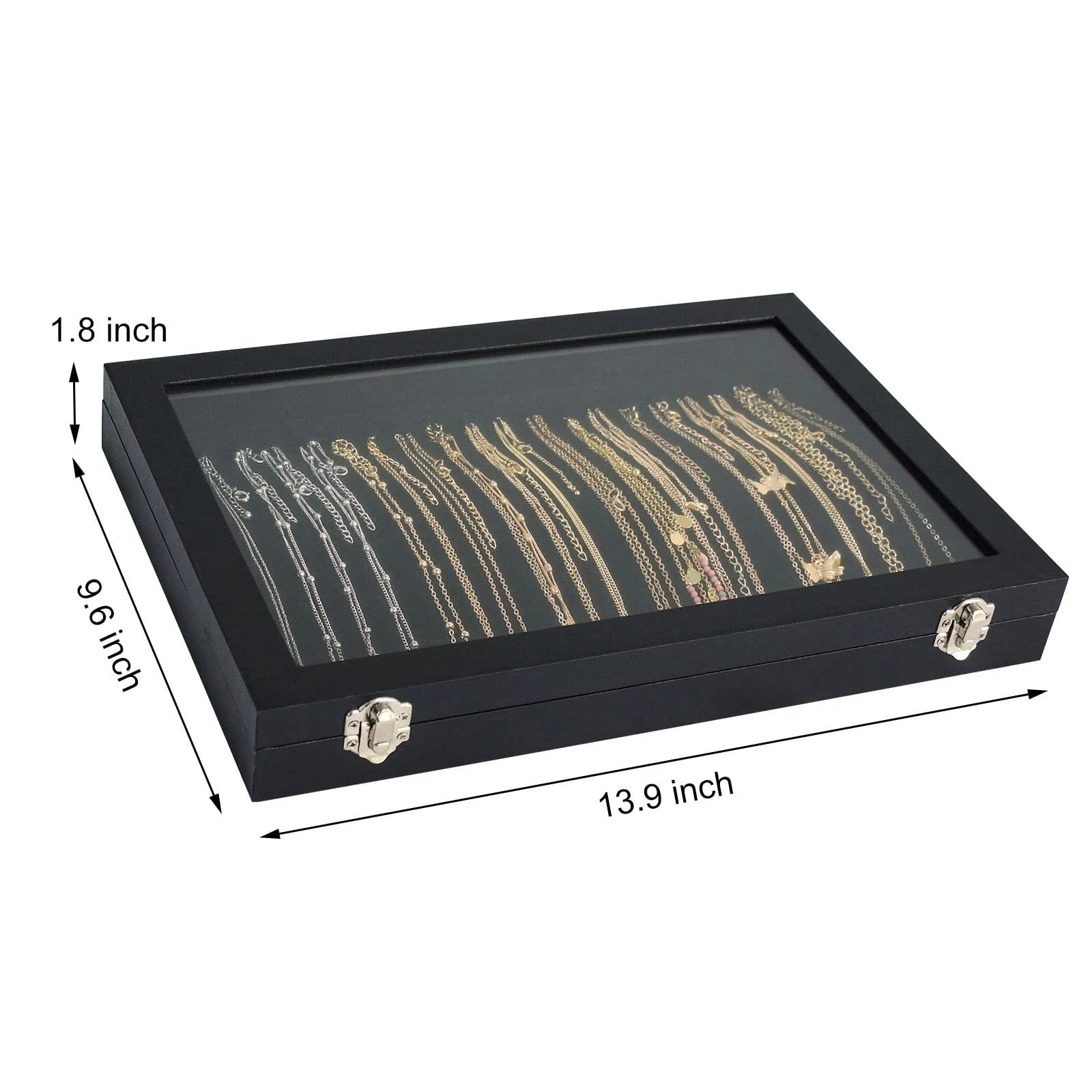 Premium Necklace Organizer Box - 20 Hooks Jewelry Tray with Transparent Lid -... | eBay