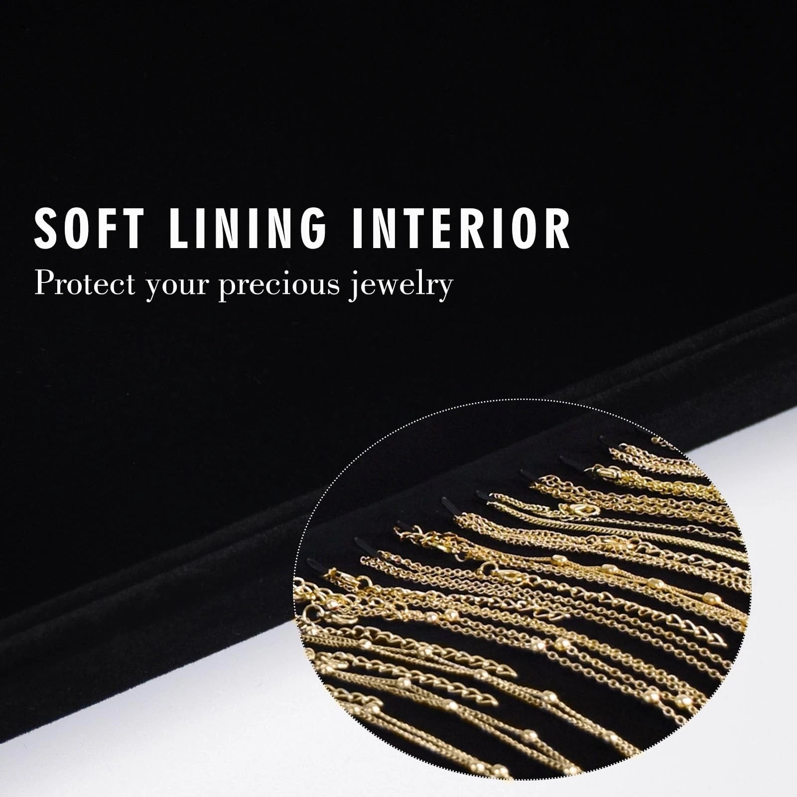 Necklace Organizer Box Premium 20 Hooks Velvet Necklace Display Jewelry Tray ... | eBay