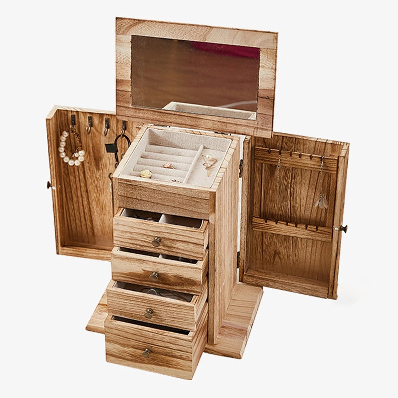 Wooden Jewelry Box Jewelry Organizer Farmhouse Jewelry Holder Organizer Jewelry | eBay