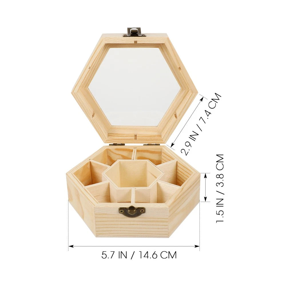 Makeup Case Jewelry Bead Organizer Storage Box Wooden Storage Chests | eBay