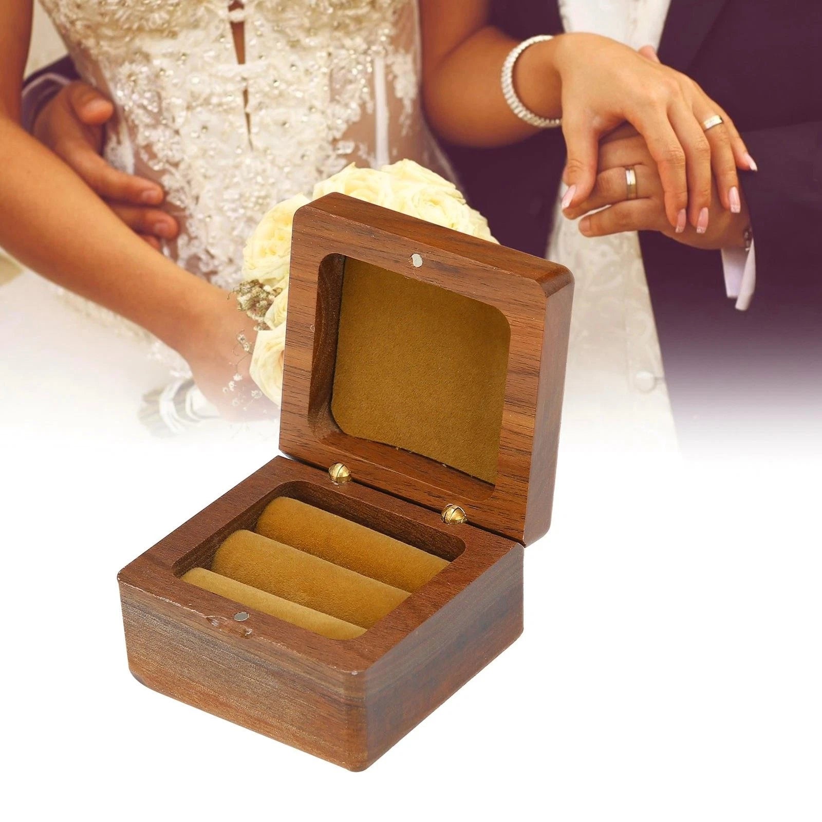 Wooden Box Jewelry Storage Case Organizer for Wedding For Proposal Display | eBay