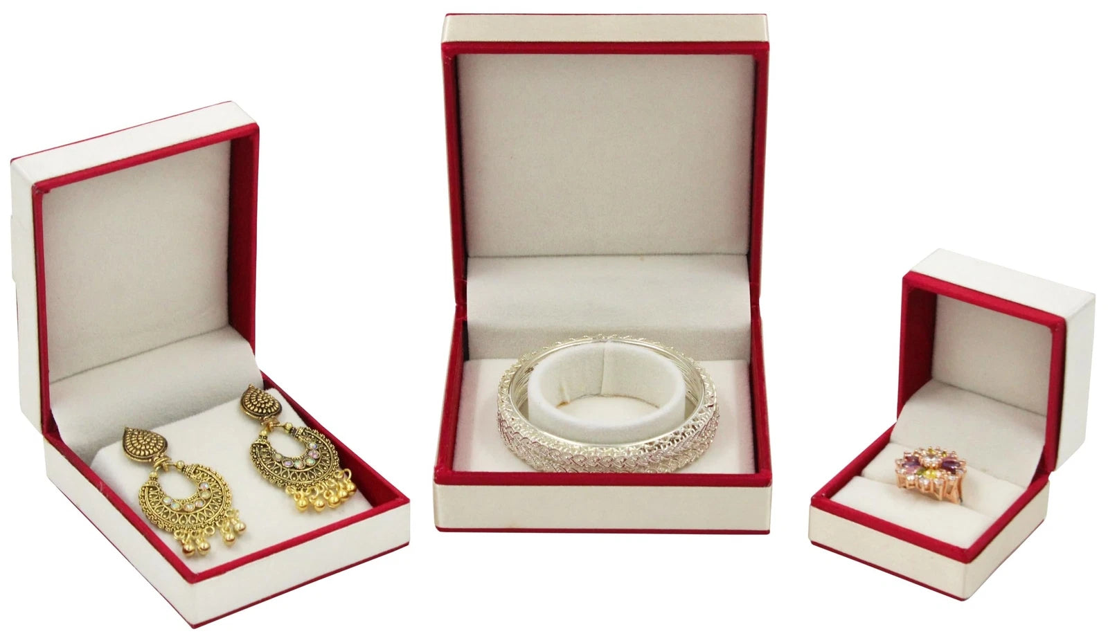 Satin Jewelry Ring Earring and Bangle Box Organizer Case Bracelet Holder Jhum... | eBay