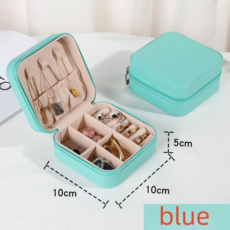 New Mini Jewelry Storage Box PU Leather Travel Organizer Earrings Ring Fast Ship | eBay