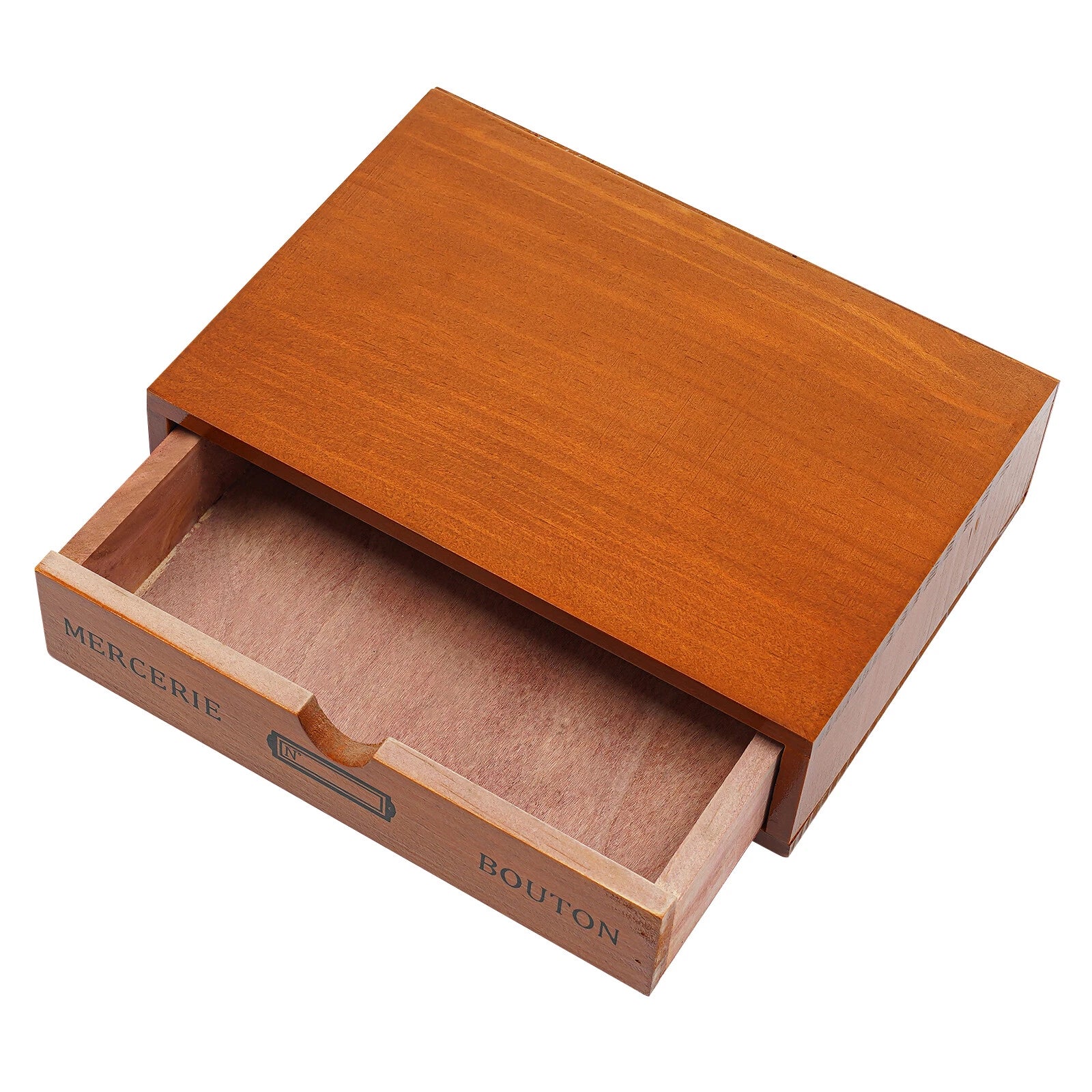 Single-Drawer Wooden Jewelry Organizer - Stylish Desktop Storage Box | eBay