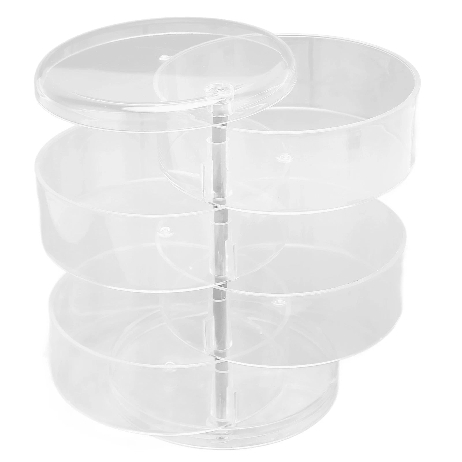 Clear Rotating Jewelry Box 4 Tier Space Saving Plastic Dustproof Decorative DGD | eBay