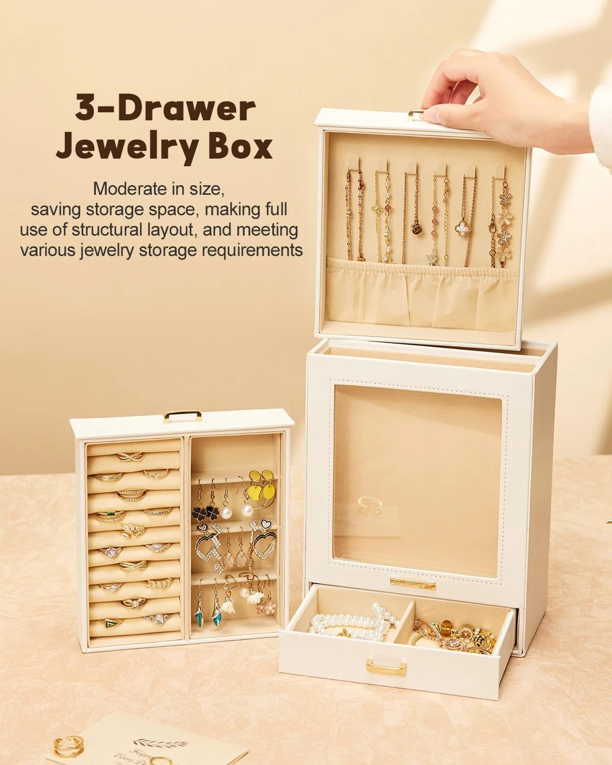 Jewelry Organizer Girls Women Jewelry Box for Necklaces Rings Earrings Gift Brac | eBay