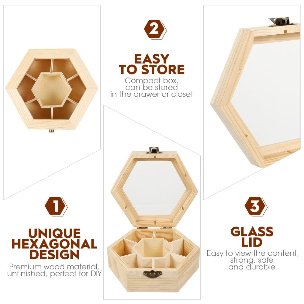 Makeup Case Jewelry Bead Organizer Storage Box Wooden Storage Chests | eBay