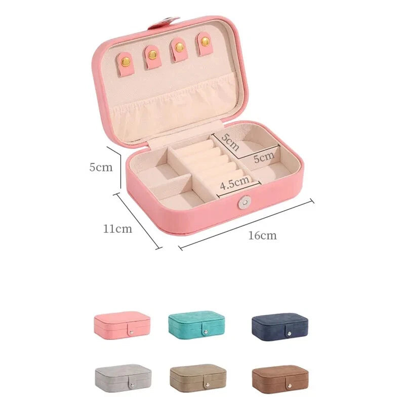 Portable Jewelry Storage Box Necklace Ring Earrings Organizer Holder | eBay