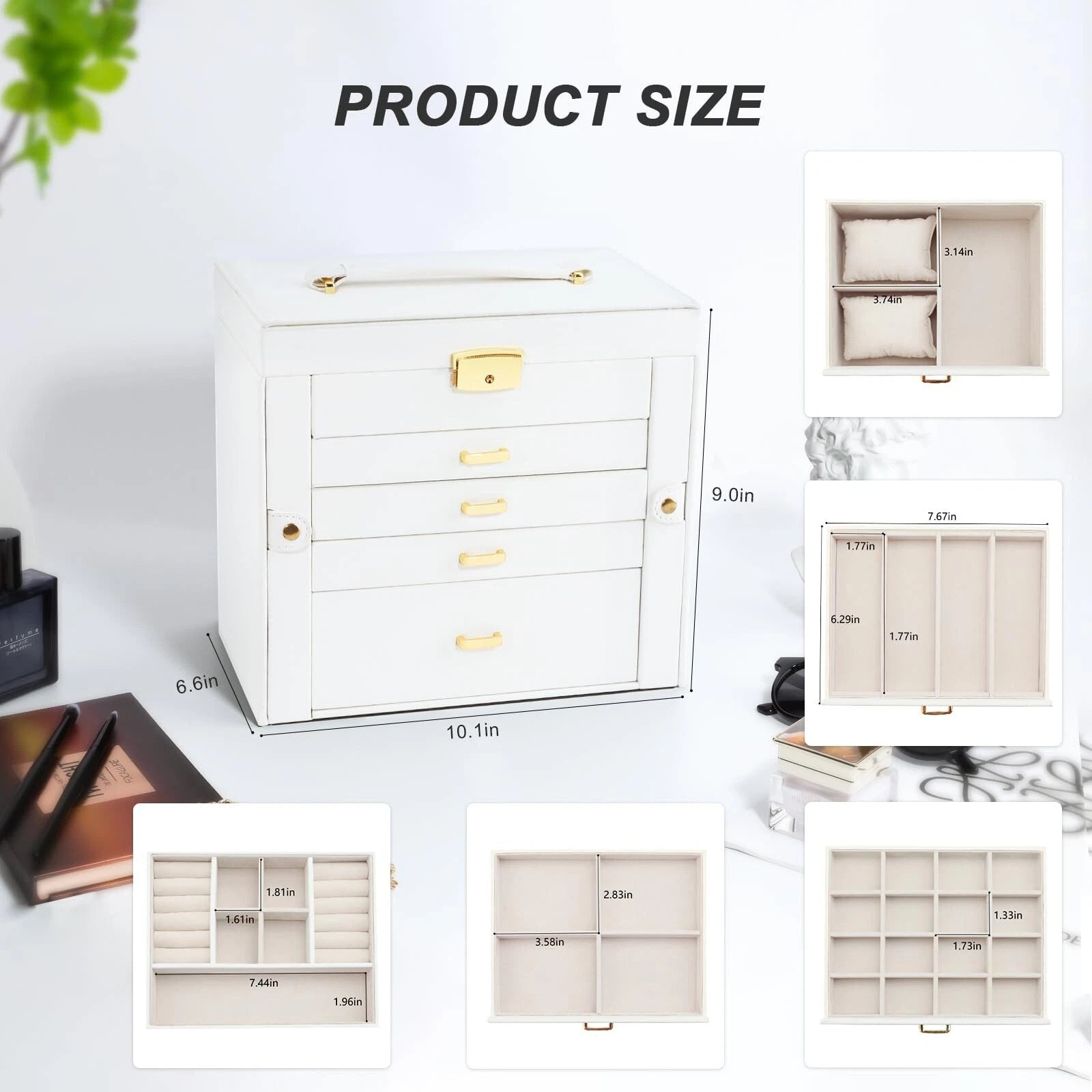 Jewelry Box for Women, 5-Layer Jewelry Organizers Box, Large Jewelry Storage ... | eBay