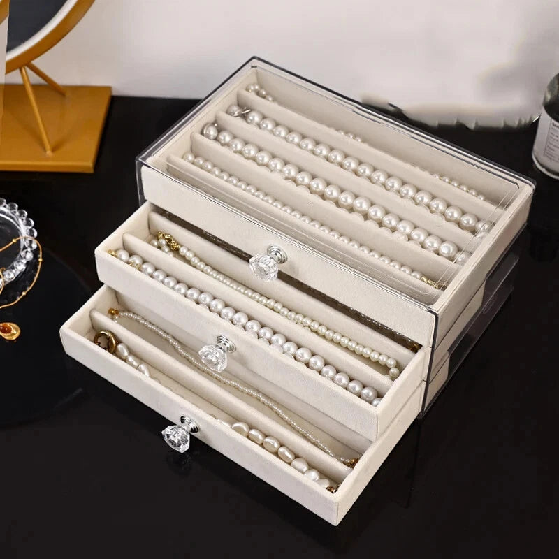 Jewelry Storage Box Necklace Bracelet Earrings Drawer Organizer Holder Case | eBay
