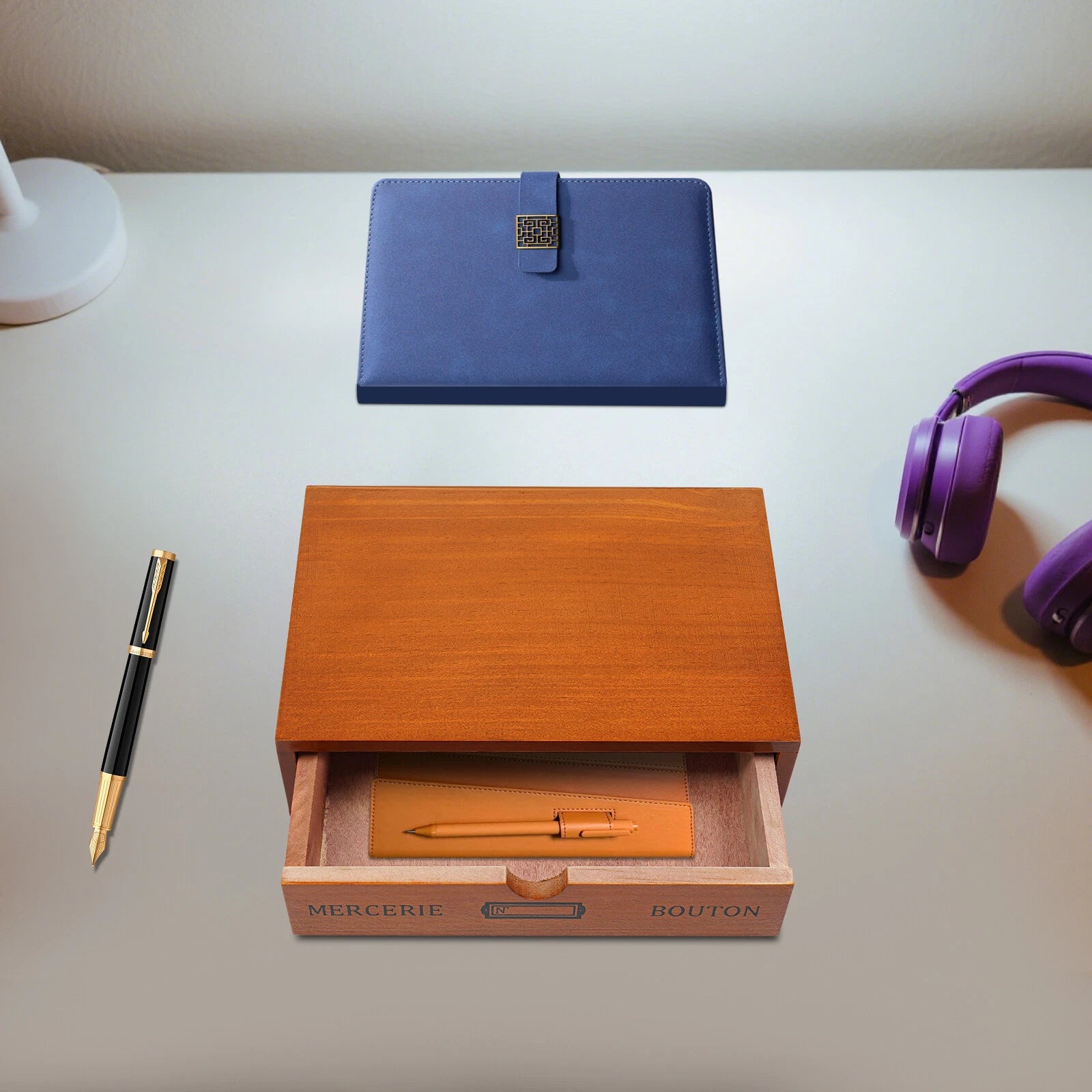 Single-Drawer Wooden Jewelry Organizer - Stylish Desktop Storage Box | eBay