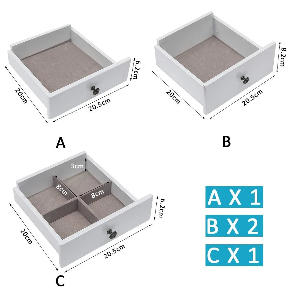 MTFY Standing Jewelry Armoire Cabinet with Mirror,Jewellery Box Organizer Chest | eBay