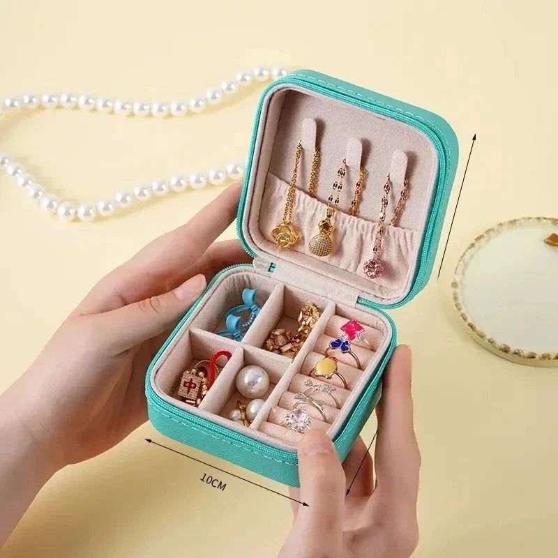 New Mini Jewelry Storage Box PU Leather Travel Organizer Earrings Ring Fast Ship | eBay