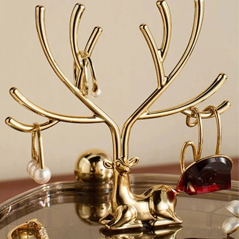 Rotating Elegant Deer Jewelry Storage Box Desktop Office Bedroom Collection | eBay