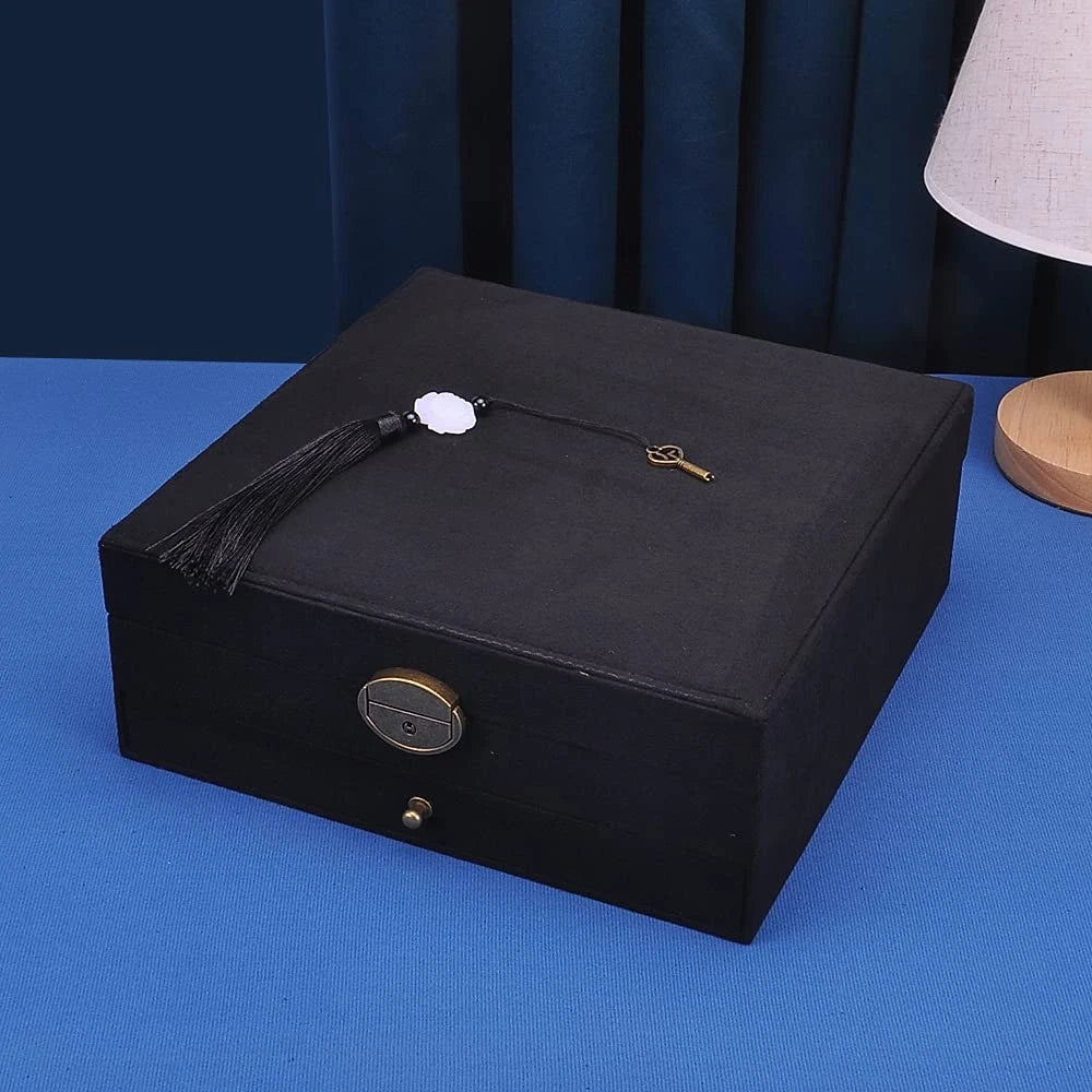 Women Jewelry Box Lockable 3 Layers Large Jewelry Organizer Storage Case for ... | eBay