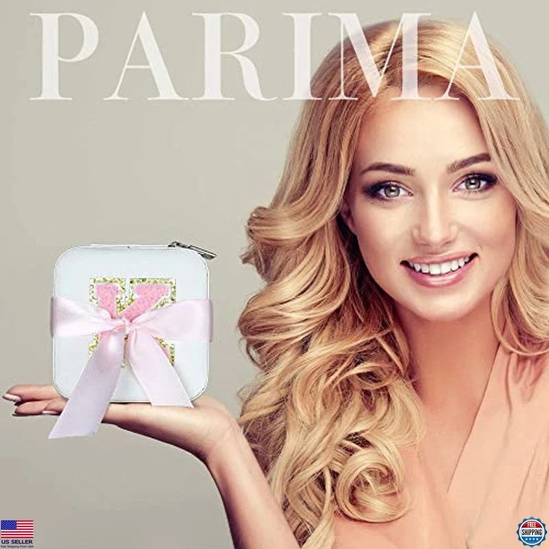 Travel Jewelry Case Organizer - Rings, Necklaces, Earrings, White, Initial M | eBay