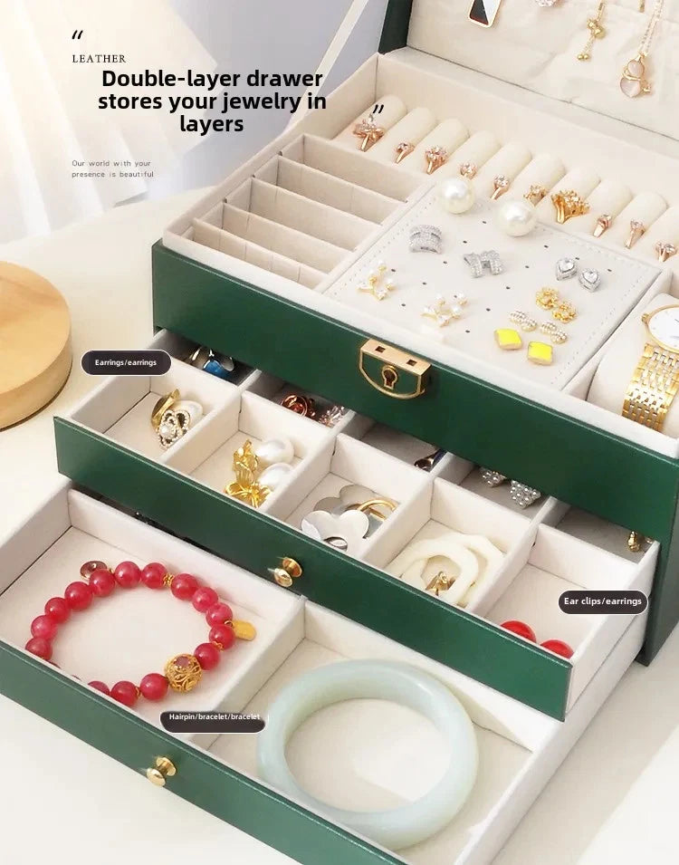 Hot Diamond Shaped Three-layer Lockable Drawer Jewelry Box, Jewelry Storage Box | eBay