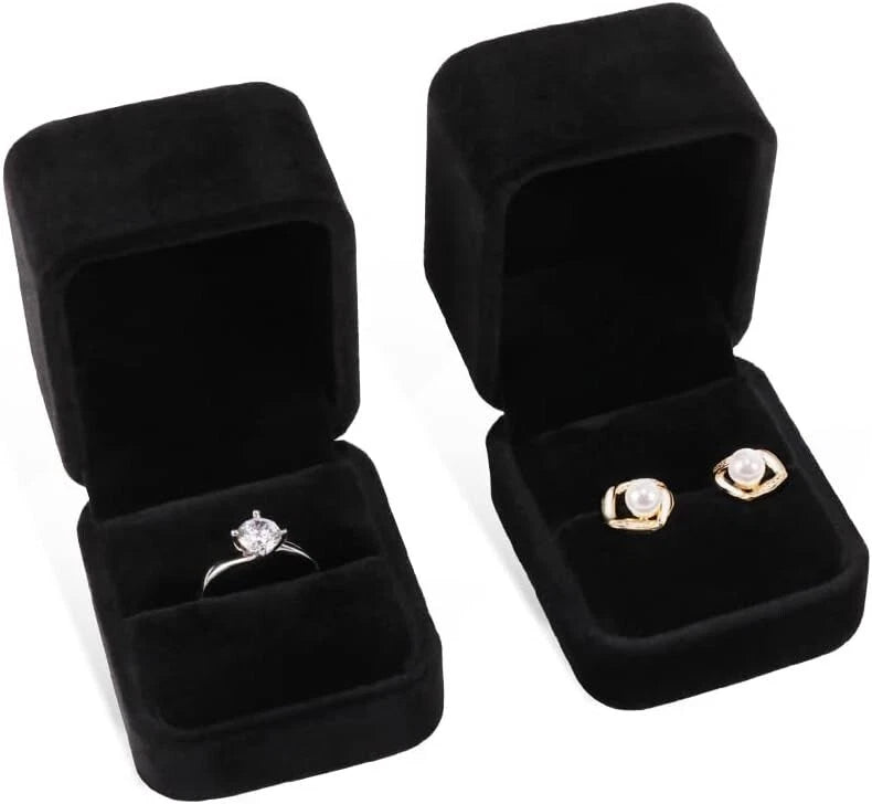 Compact Velvet Jewelry Cases for Earrings & Rings - Set of 2, Elegant Storage | eBay