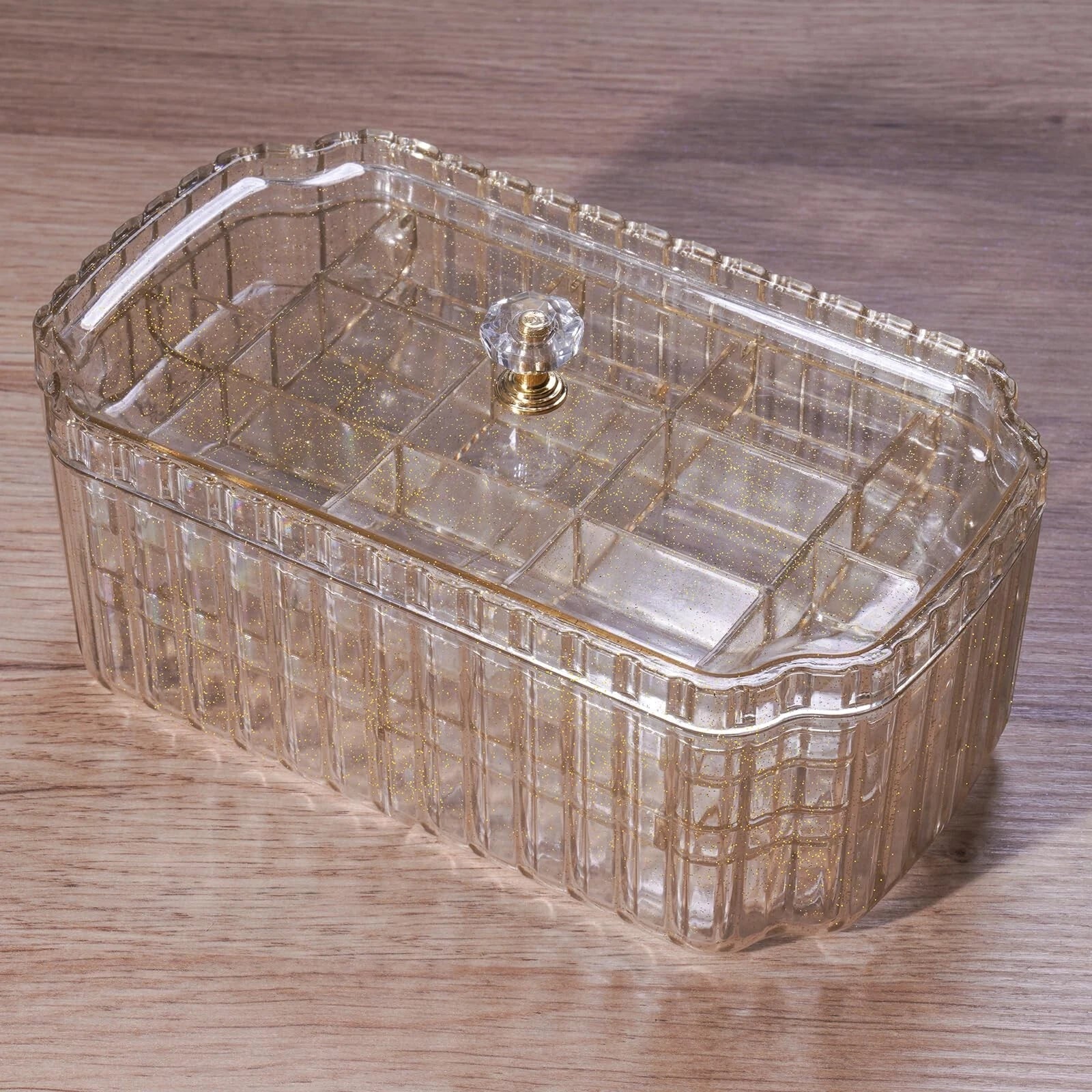 NiHome Transparent 3-Layer Jewelry Organizer Box with Elegant Gold Handle, Ef... | eBay