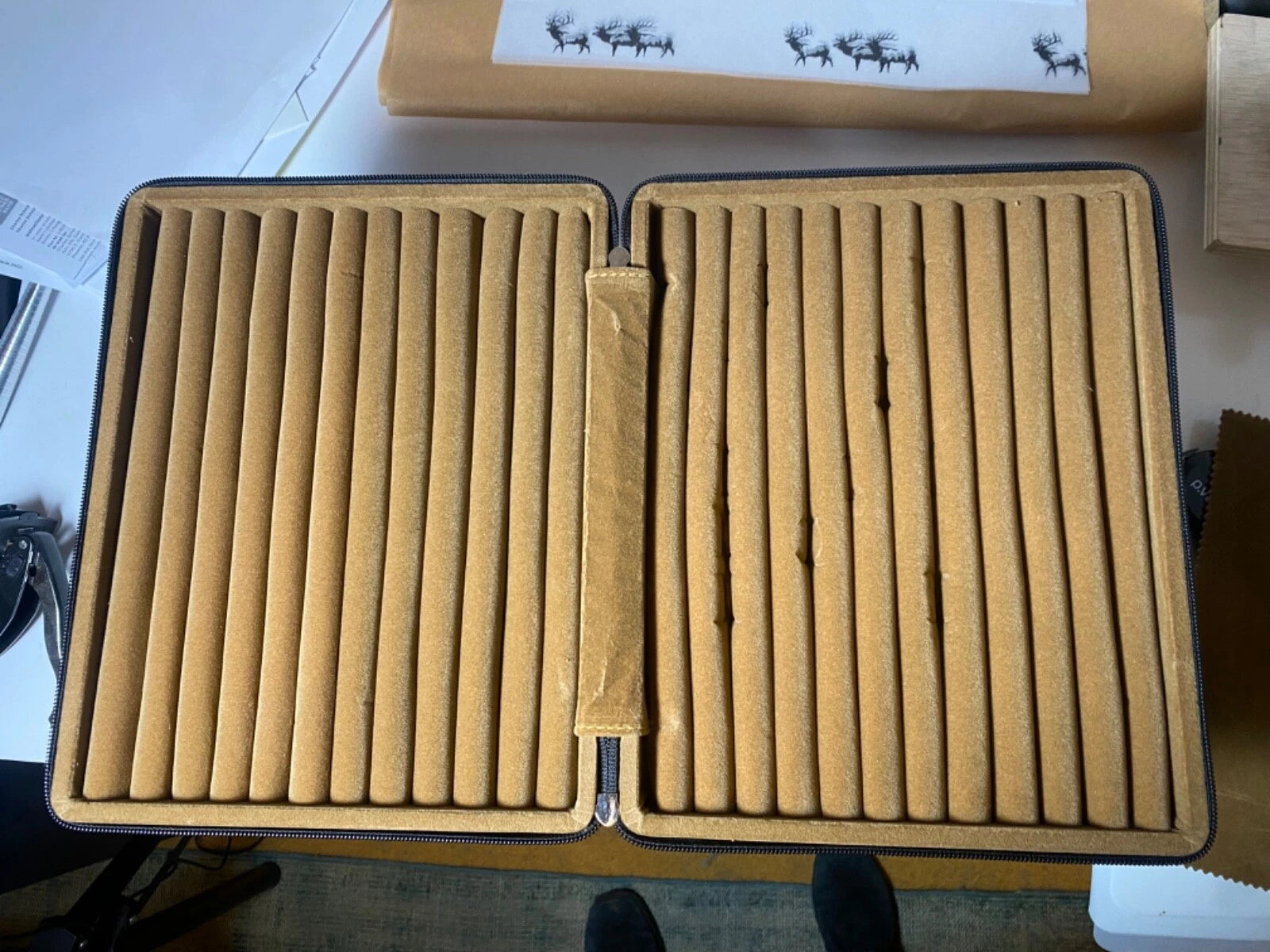 Vegan Leather storage ring jewelry box zippered velvet lined necklaces earrings | eBay