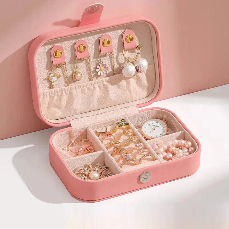 Portable Jewelry Storage Box Necklace Ring Earrings Organizer Holder | eBay